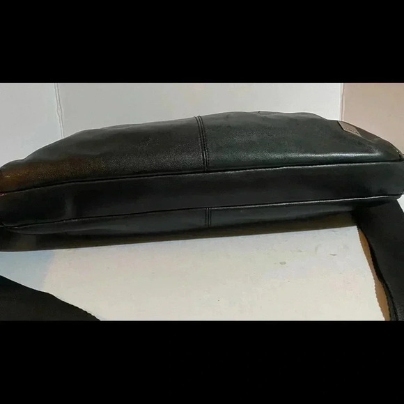 Knomo  unisex black leather messenger laptop briefcase bag - Picture 5 of 13